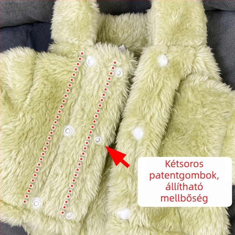Plüss őszi–téli ruházat ultra-kis testű kutyáknak és macskáknak; négylábúak, mini méret, meleg és vastag.