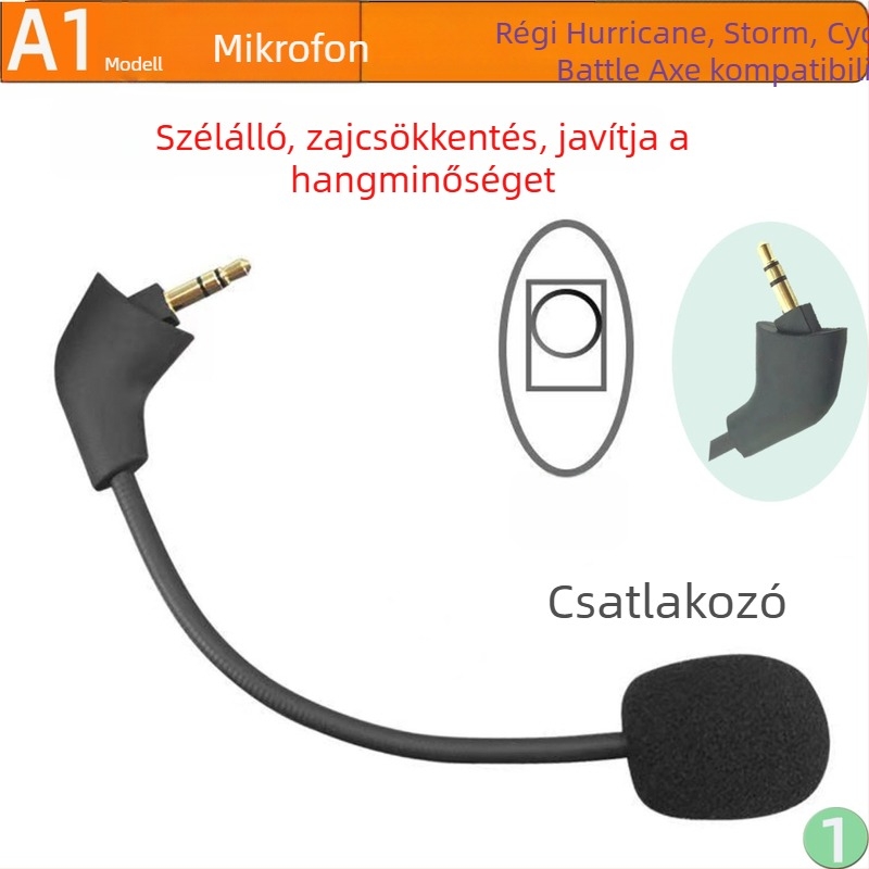 Gaming mikrofon M1 – fegyver típusú irányítás, 20 Hz–20 kHz frekvenciasáv, SNR < 60 dB, megjelenés 2023