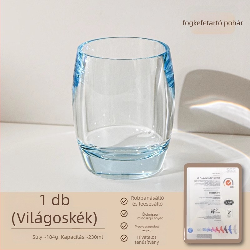 Fogkefés pohár, átlátszó akril, vastag falú, cseppálló, pároknak (Anyag: Műanyag; Élelmiszerrel érintkező PC; Logó nyomtatása: Igen; Személyre szabás: Igen)
