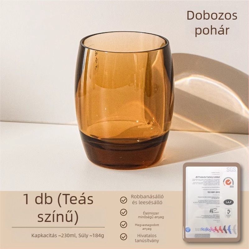 Fogkefés pohár, átlátszó akril, vastag falú, cseppálló, pároknak (Anyag: Műanyag; Élelmiszerrel érintkező PC; Logó nyomtatása: Igen; Személyre szabás: Igen)