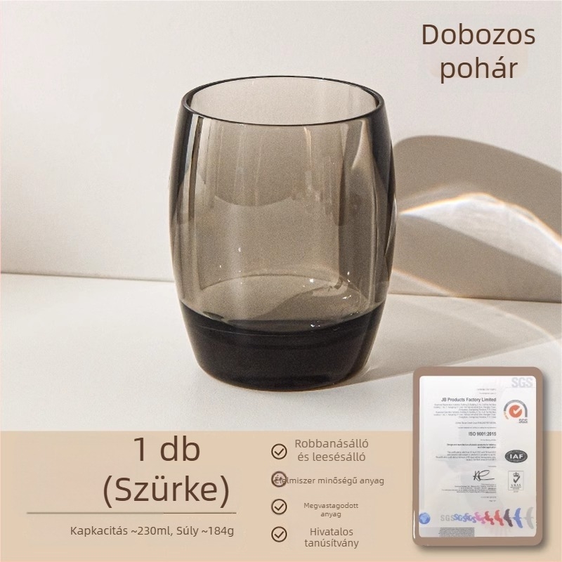 Fogkefés pohár, átlátszó akril, vastag falú, cseppálló, pároknak (Anyag: Műanyag; Élelmiszerrel érintkező PC; Logó nyomtatása: Igen; Személyre szabás: Igen)