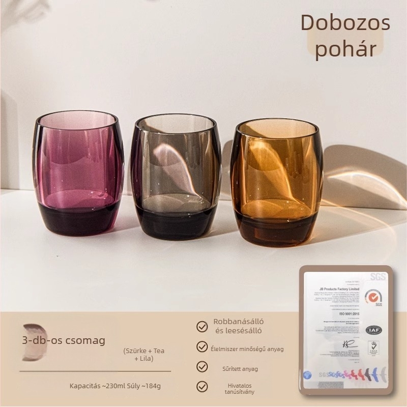 Fogkefés pohár, átlátszó akril, vastag falú, cseppálló, pároknak (Anyag: Műanyag; Élelmiszerrel érintkező PC; Logó nyomtatása: Igen; Személyre szabás: Igen)