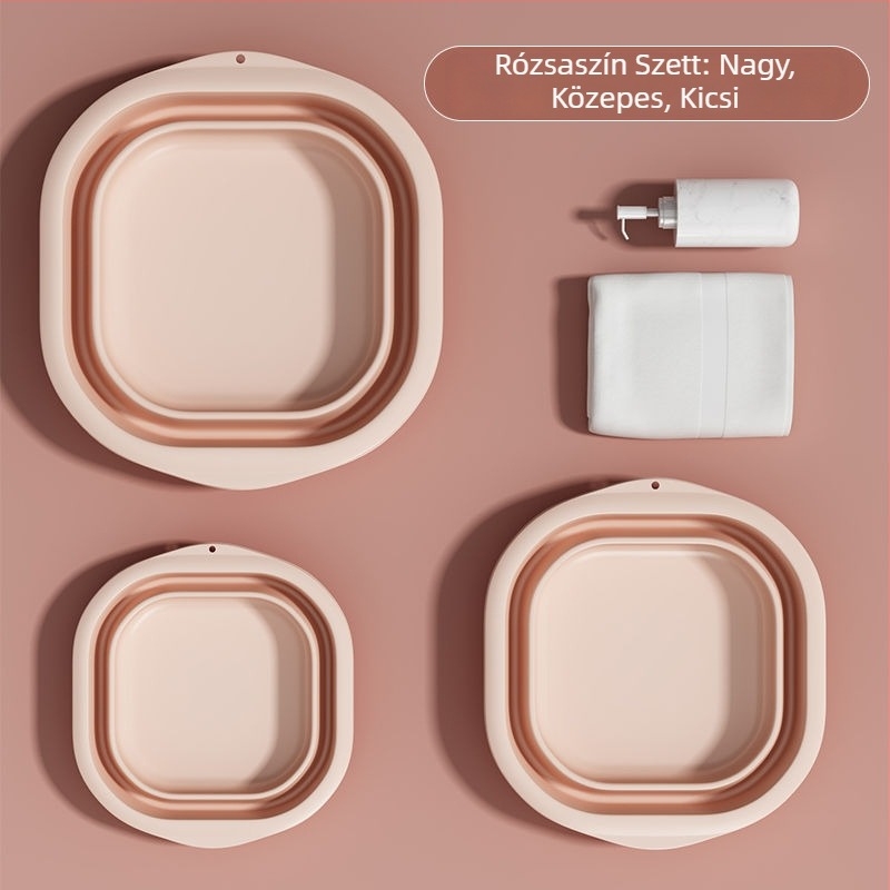 Összecsukható műanyag mosdóedény otthoni és utazási használatra, könnyű, 100–120 g, mosáshoz kollégiumban