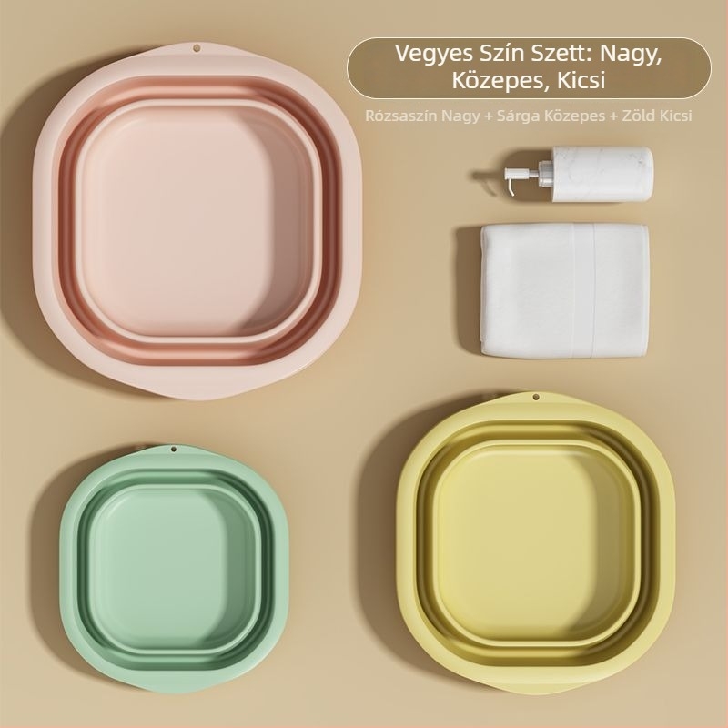 Összecsukható műanyag mosdóedény otthoni és utazási használatra, könnyű, 100–120 g, mosáshoz kollégiumban