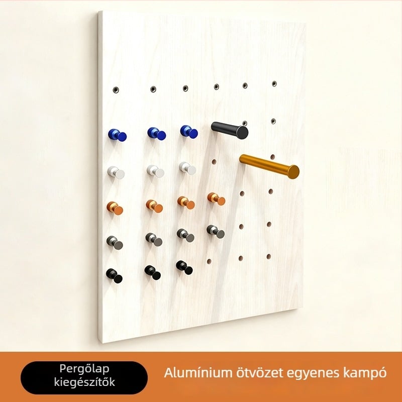 Alumínium ötvözetű perforált tábla horog — tartozék perforált panelekhez, öntött kivitel, modern minimalista stílus