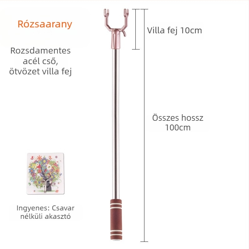 Rozsdamentes acél ruhatartó rúd erkélyen történő szárításra; Anyag: rozsdamentes acél; Kategória: ruhatartó; Alkalmazás: erkély