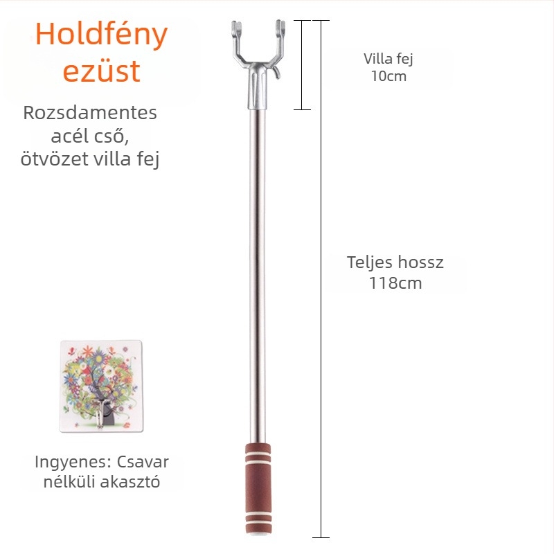 Rozsdamentes acél ruhatartó rúd erkélyen történő szárításra; Anyag: rozsdamentes acél; Kategória: ruhatartó; Alkalmazás: erkély