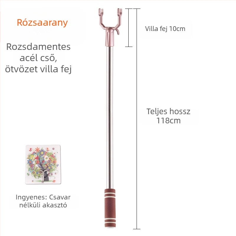 Rozsdamentes acél ruhatartó rúd erkélyen történő szárításra; Anyag: rozsdamentes acél; Kategória: ruhatartó; Alkalmazás: erkély