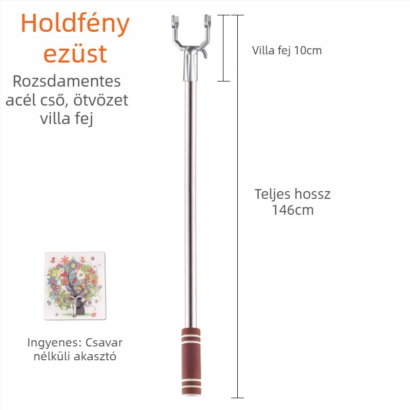 Rozsdamentes acél ruhatartó rúd erkélyen történő szárításra; Anyag: rozsdamentes acél; Kategória: ruhatartó; Alkalmazás: erkély