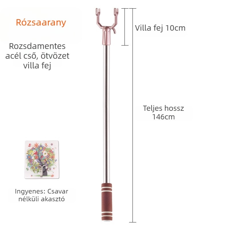 Rozsdamentes acél ruhatartó rúd erkélyen történő szárításra; Anyag: rozsdamentes acél; Kategória: ruhatartó; Alkalmazás: erkély