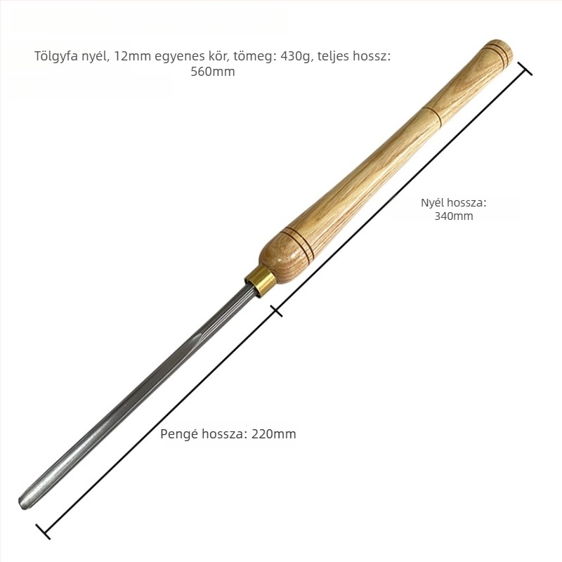 YIBEI Faipari forgácsoló eszköz Ash wood fogantyúval, félkör alakú penge, HSS