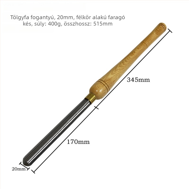 YIBEI Faipari forgácsoló eszköz Ash wood fogantyúval, félkör alakú penge, HSS