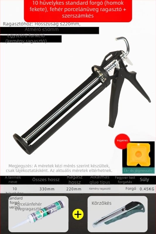 Üveghez ragasztópisztoly, automata, munkaerő-megtakarító, szerkezeti ragasztópisztoly építéshez