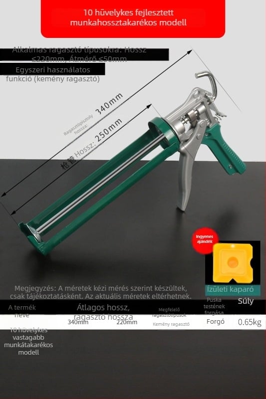 Üveghez ragasztópisztoly, automata, munkaerő-megtakarító, szerkezeti ragasztópisztoly építéshez