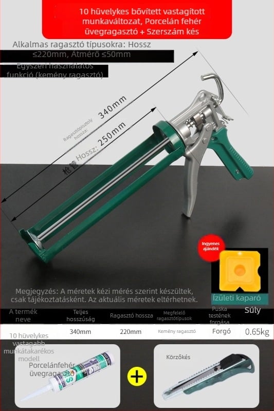 Üveghez ragasztópisztoly, automata, munkaerő-megtakarító, szerkezeti ragasztópisztoly építéshez