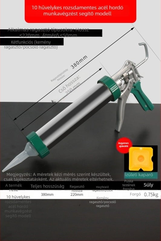 Üveghez ragasztópisztoly, automata, munkaerő-megtakarító, szerkezeti ragasztópisztoly építéshez