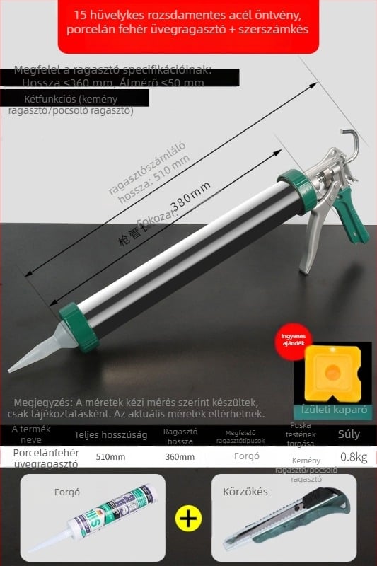 Üveghez ragasztópisztoly, automata, munkaerő-megtakarító, szerkezeti ragasztópisztoly építéshez