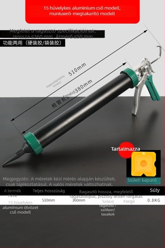 Üveghez ragasztópisztoly, automata, munkaerő-megtakarító, szerkezeti ragasztópisztoly építéshez