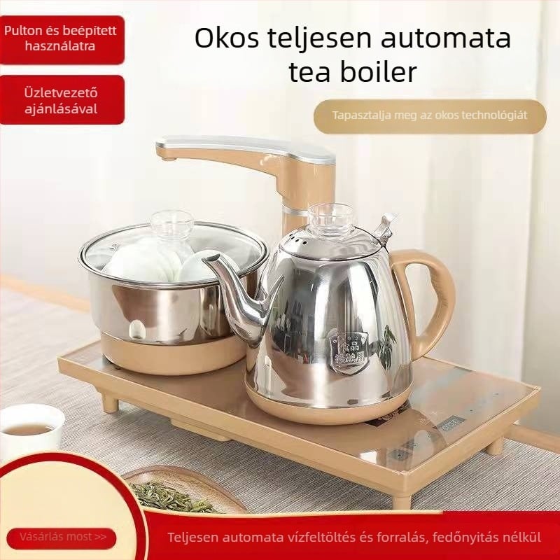 Smart Speed elektromos teafőző automatikus vízellátással, rozsdamentes acélból, 4 az 1-ben készlet, tálcás csomagolás