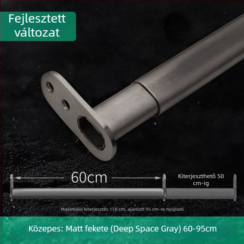 Rozsdamentes acél ruhaszárító rúd – teleszkópos, gardróbban elhelyezhető belső kiegészítő