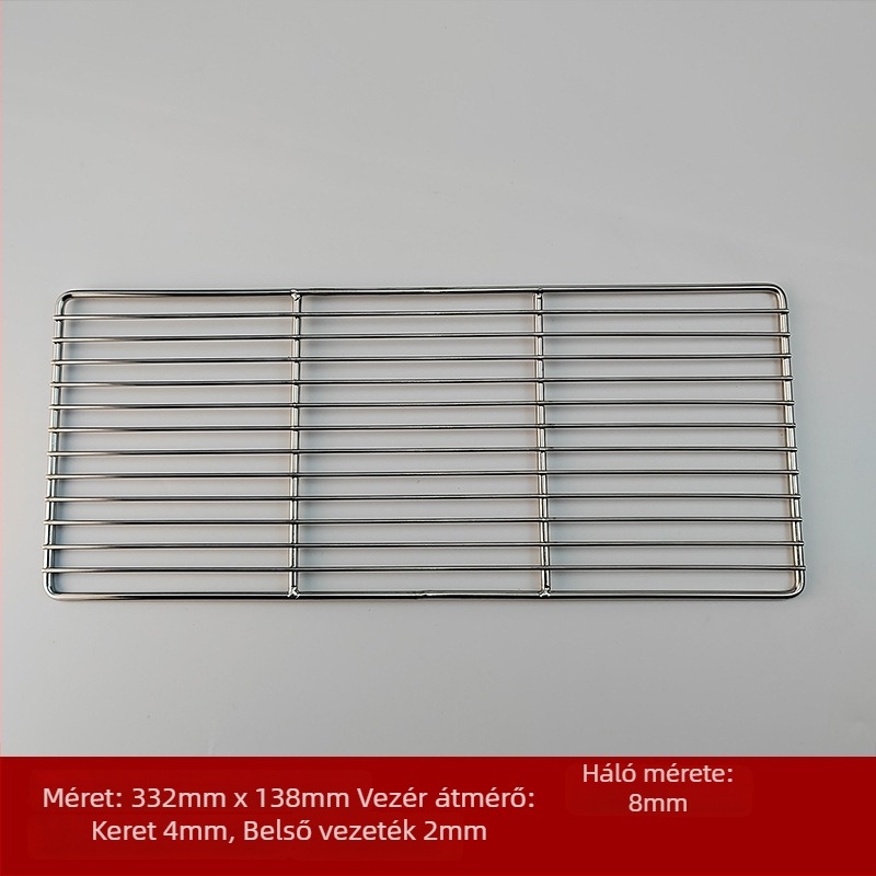 Rozsdamentes acél huzal grillrács, négyzet alakú, hordozható, többfunkciós, füstmentes, könnyen tisztítható, elektropolírozás és ponthegesztés