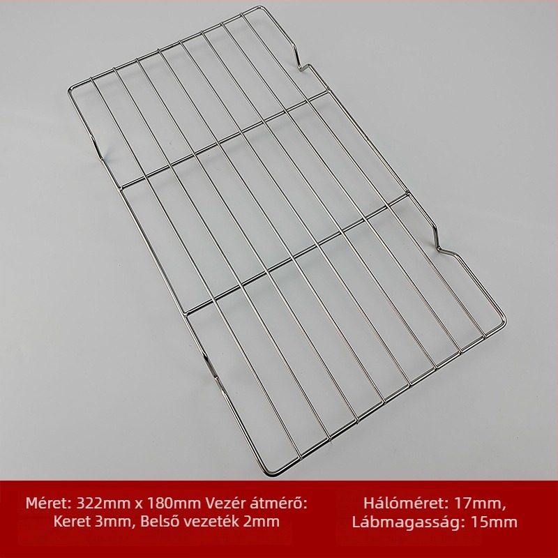 Rozsdamentes acél huzal grillrács, négyzet alakú, hordozható, többfunkciós, füstmentes, könnyen tisztítható, elektropolírozás és ponthegesztés