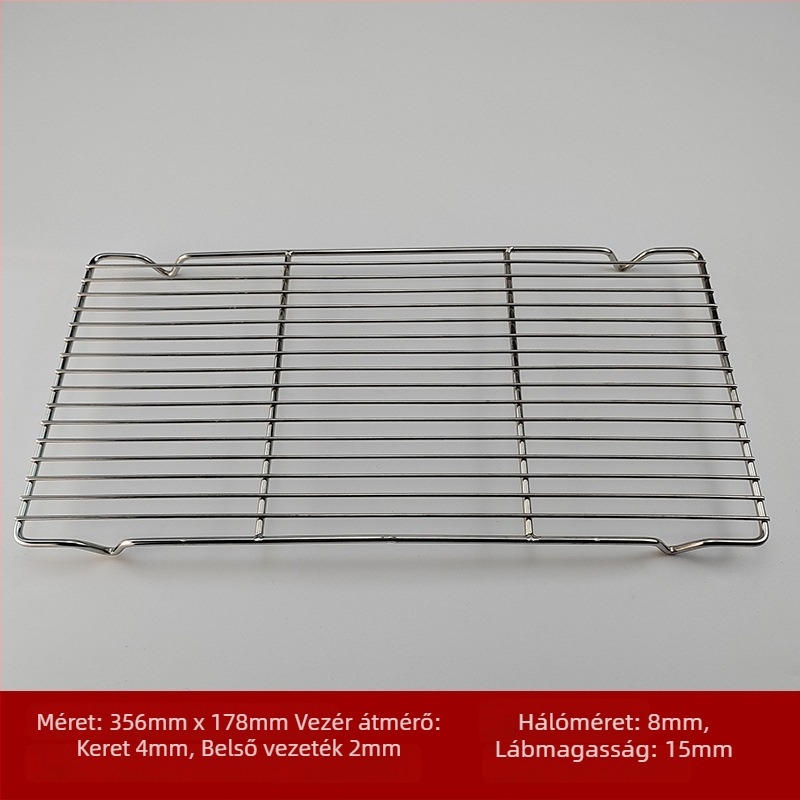 Rozsdamentes acél huzal grillrács, négyzet alakú, hordozható, többfunkciós, füstmentes, könnyen tisztítható, elektropolírozás és ponthegesztés