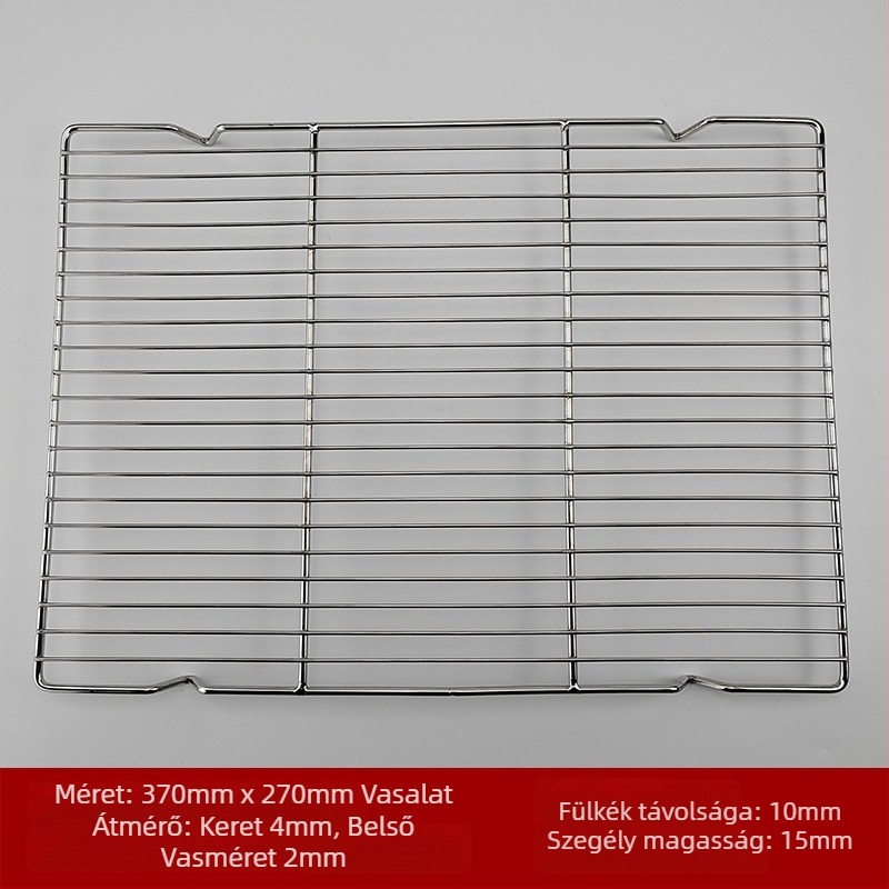 Rozsdamentes acél huzal grillrács, négyzet alakú, hordozható, többfunkciós, füstmentes, könnyen tisztítható, elektropolírozás és ponthegesztés