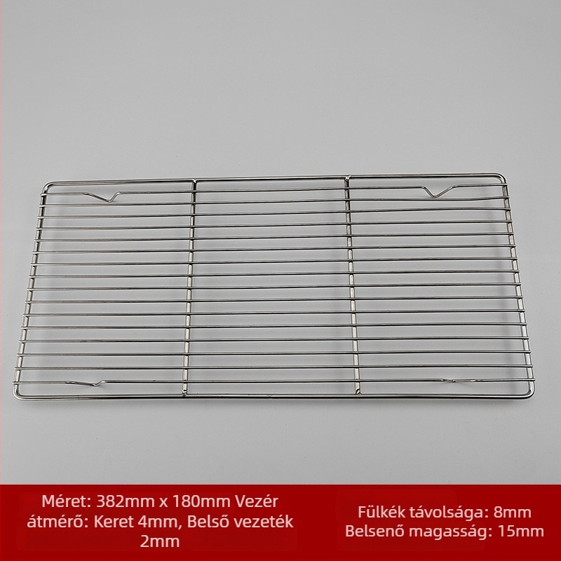 Rozsdamentes acél huzal grillrács, négyzet alakú, hordozható, többfunkciós, füstmentes, könnyen tisztítható, elektropolírozás és ponthegesztés