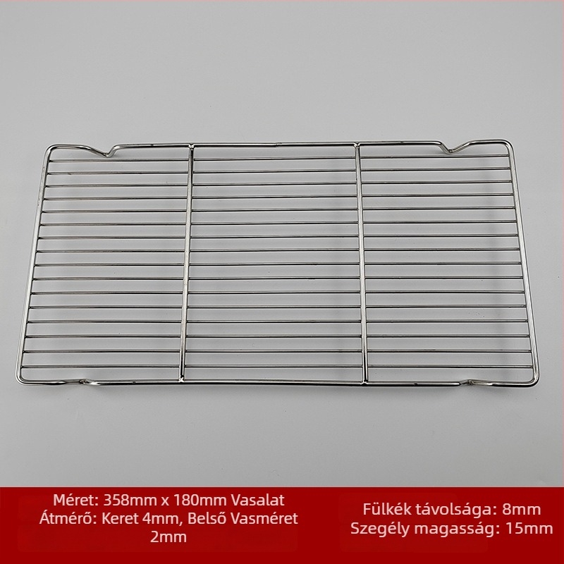Rozsdamentes acél huzal grillrács, négyzet alakú, hordozható, többfunkciós, füstmentes, könnyen tisztítható, elektropolírozás és ponthegesztés