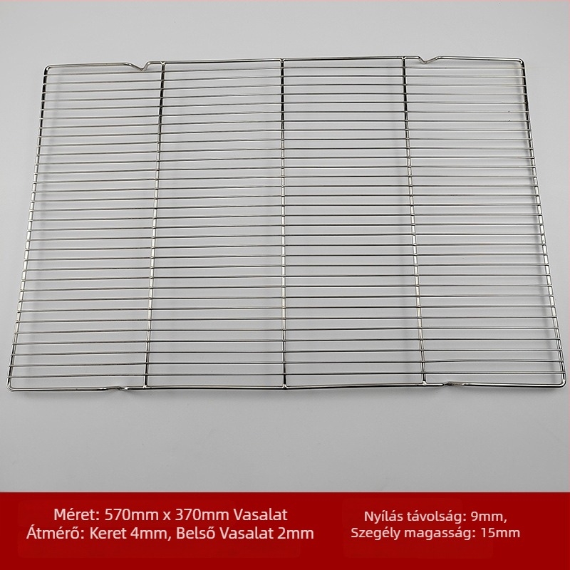 Rozsdamentes acél huzal grillrács, négyzet alakú, hordozható, többfunkciós, füstmentes, könnyen tisztítható, elektropolírozás és ponthegesztés