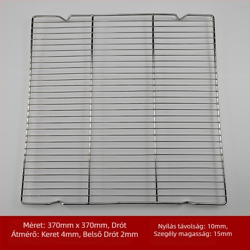 Rozsdamentes acél huzal grillrács, négyzet alakú, hordozható, többfunkciós, füstmentes, könnyen tisztítható, elektropolírozás és ponthegesztés