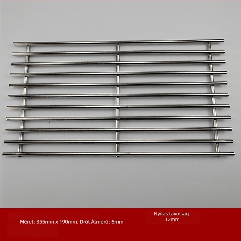 Rozsdamentes acél huzal grillrács, négyzet alakú, hordozható, többfunkciós, füstmentes, könnyen tisztítható, elektropolírozás és ponthegesztés