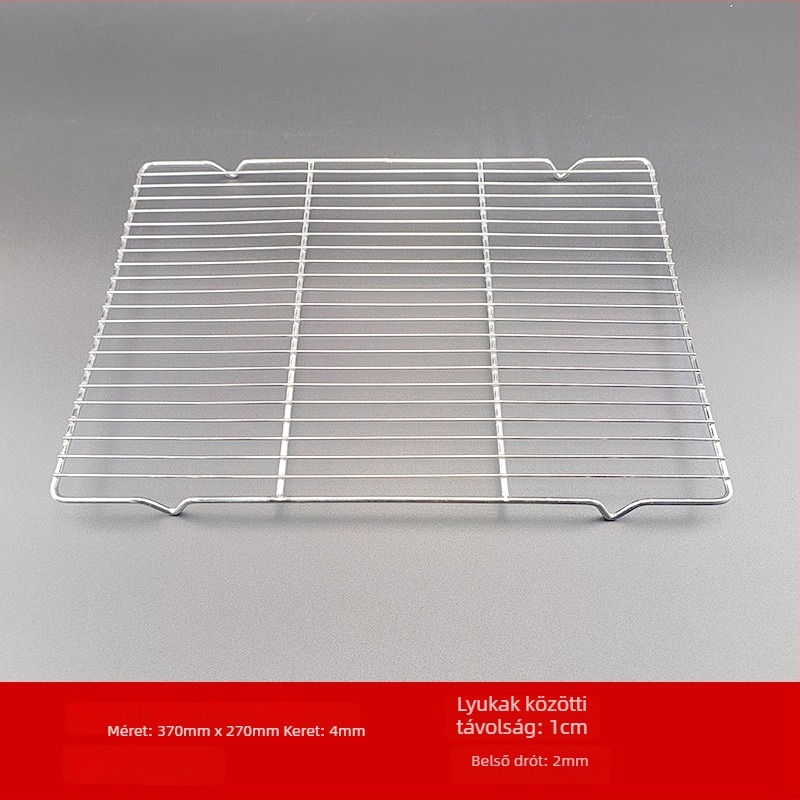 Rozsdamentes acél huzal grillrács, négyzet alakú, hordozható, többfunkciós, füstmentes, könnyen tisztítható, elektropolírozás és ponthegesztés