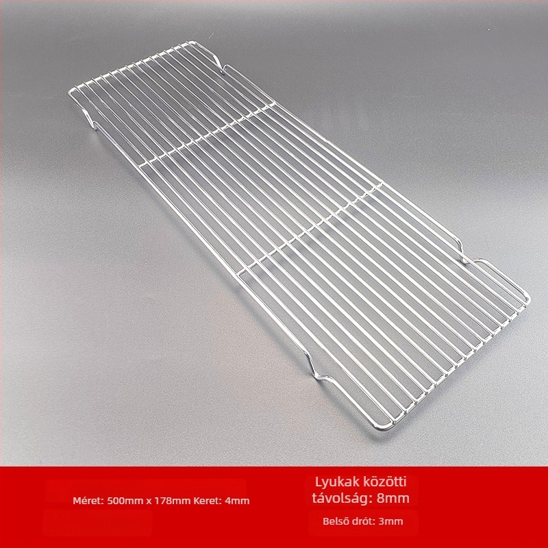 Rozsdamentes acél huzal grillrács, négyzet alakú, hordozható, többfunkciós, füstmentes, könnyen tisztítható, elektropolírozás és ponthegesztés