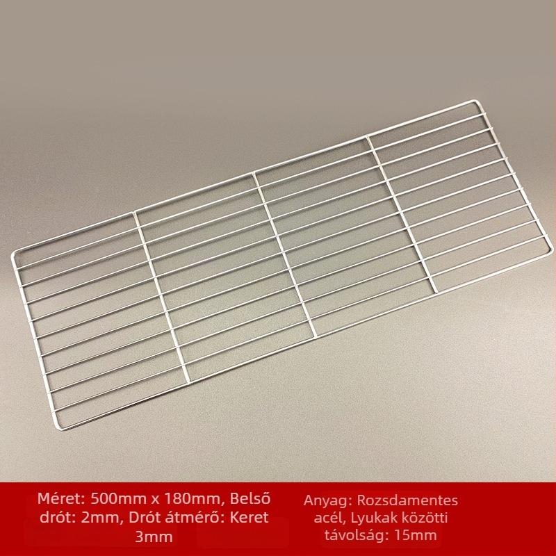 Rozsdamentes acél huzal grillrács, négyzet alakú, hordozható, többfunkciós, füstmentes, könnyen tisztítható, elektropolírozás és ponthegesztés