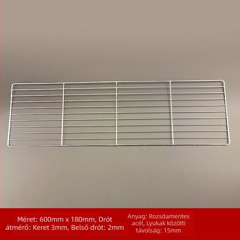 Rozsdamentes acél huzal grillrács, négyzet alakú, hordozható, többfunkciós, füstmentes, könnyen tisztítható, elektropolírozás és ponthegesztés