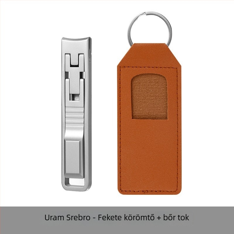 Összecsukható hordozható körömvágó reszelővel és körömollóval – rozsdamentes acél, modell M080, hordozható/plató, otthoni használatra, univerzális ápolási eszköz