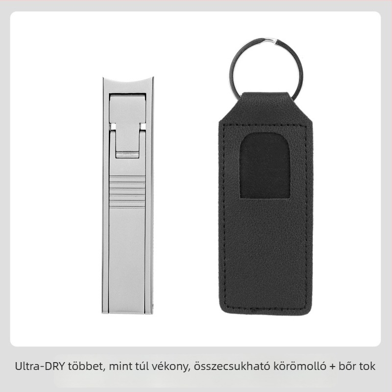 Összecsukható hordozható körömvágó reszelővel és körömollóval – rozsdamentes acél, modell M080, hordozható/plató, otthoni használatra, univerzális ápolási eszköz