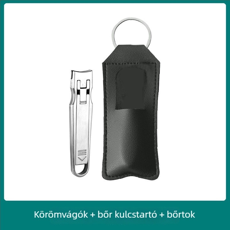 Összecsukható hordozható körömvágó reszelővel és körömollóval – rozsdamentes acél, modell M080, hordozható/plató, otthoni használatra, univerzális ápolási eszköz