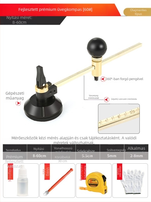 Üveg körkörös vágó és lyuknyitó körző — körkörös üvegvágó eszköz (Eredet: Mainland China; Típus: Other; Márka: Other; Alkalmazási terület: Other)