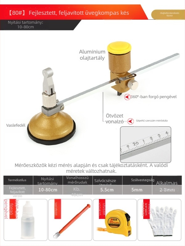 Üveg körkörös vágó és lyuknyitó körző — körkörös üvegvágó eszköz (Eredet: Mainland China; Típus: Other; Márka: Other; Alkalmazási terület: Other)