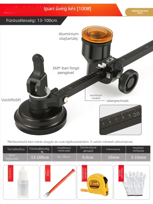 Üveg körkörös vágó és lyuknyitó körző — körkörös üvegvágó eszköz (Eredet: Mainland China; Típus: Other; Márka: Other; Alkalmazási terület: Other)