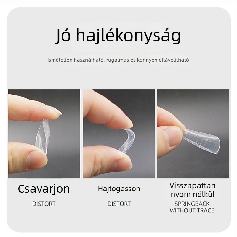 GNDG Műköröm hosszabbító forma, műanyag, papírtálcás hosszabbító sorozat, vízcsepp mintázat, 48–60 darab