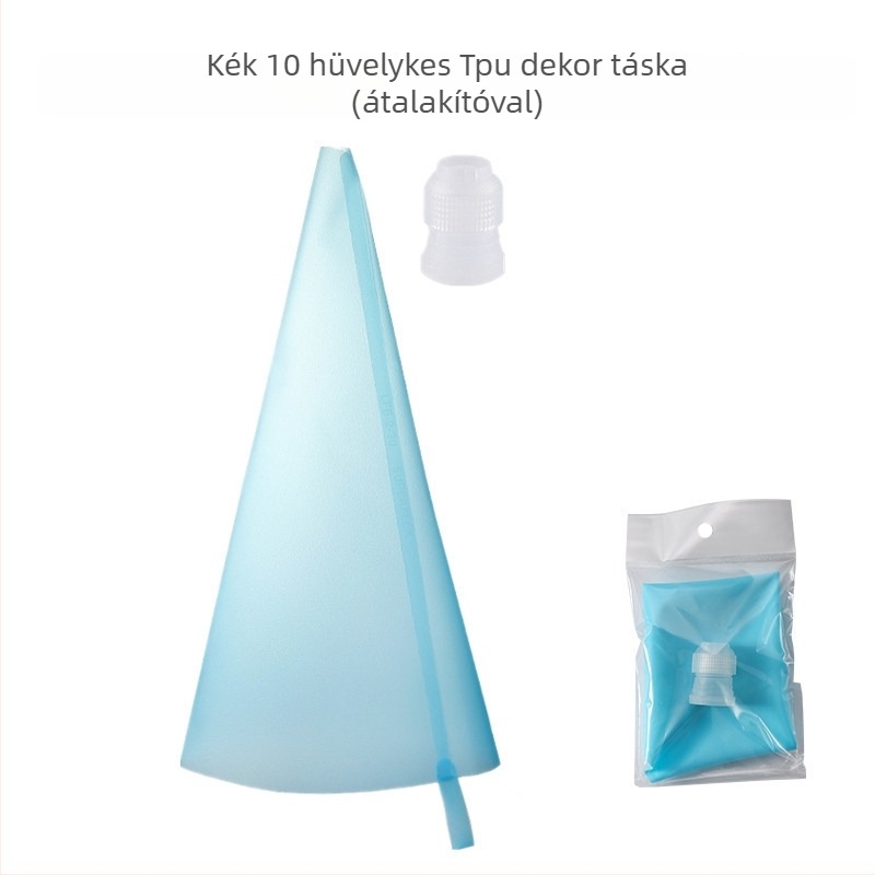 Rozsdamentes acél díszítőcső és díszítő tasak készlet torták dekorálásához, dobozban csomagolva, modern minimalist stílus