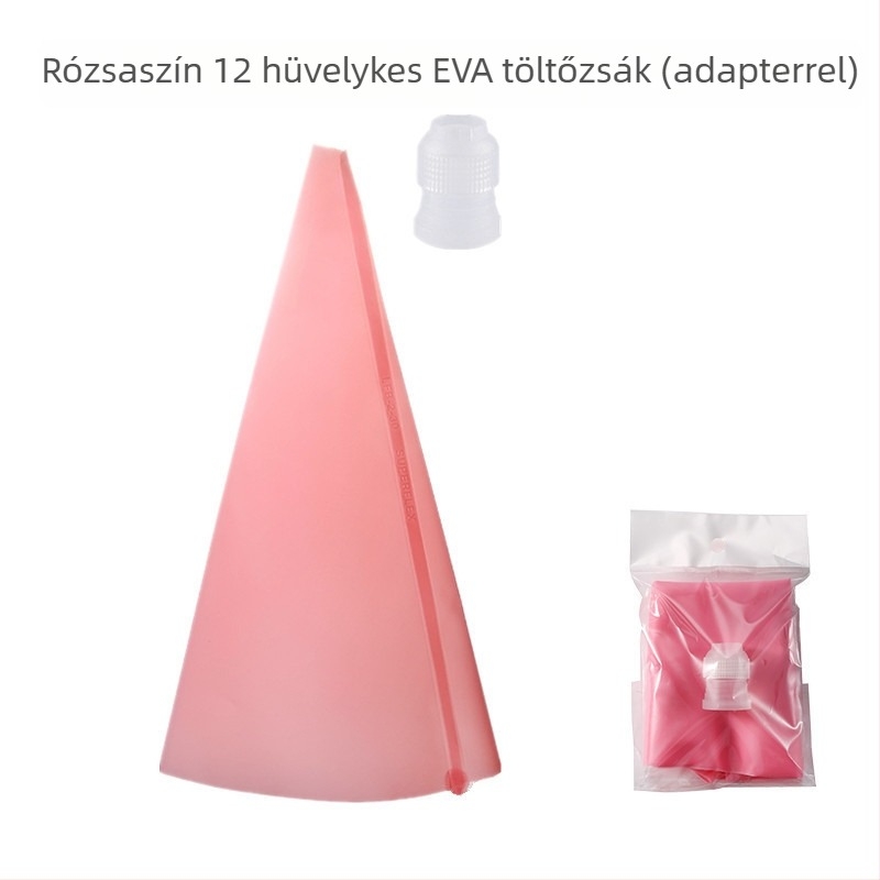 Rozsdamentes acél díszítőcső és díszítő tasak készlet torták dekorálásához, dobozban csomagolva, modern minimalist stílus