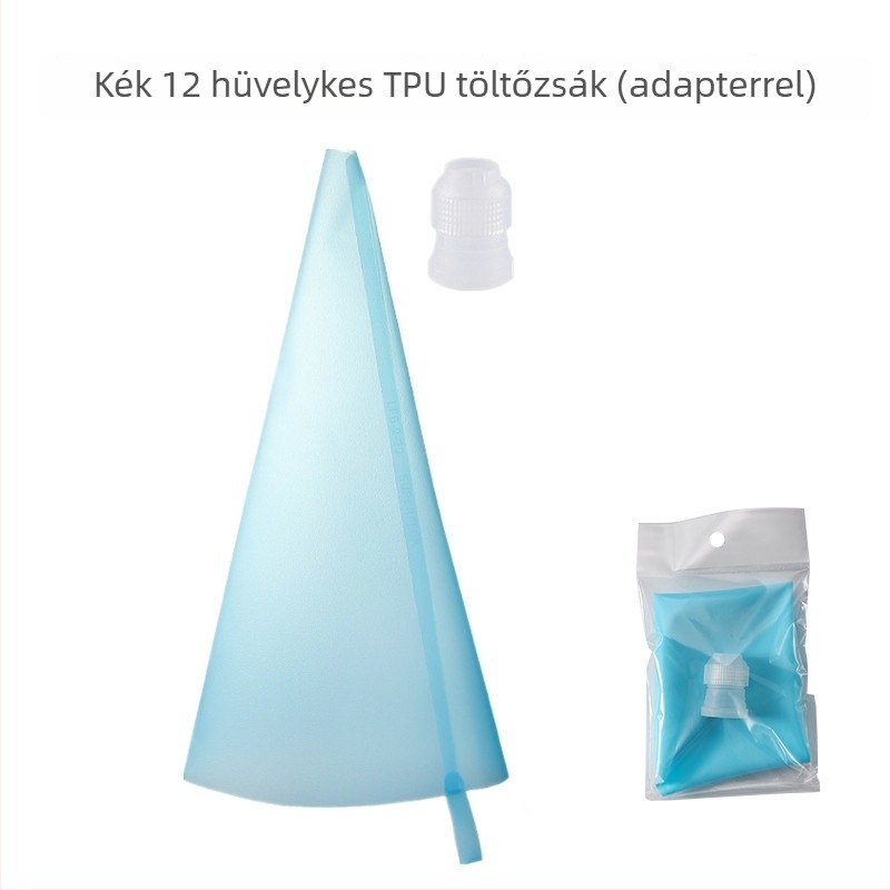 Rozsdamentes acél díszítőcső és díszítő tasak készlet torták dekorálásához, dobozban csomagolva, modern minimalist stílus