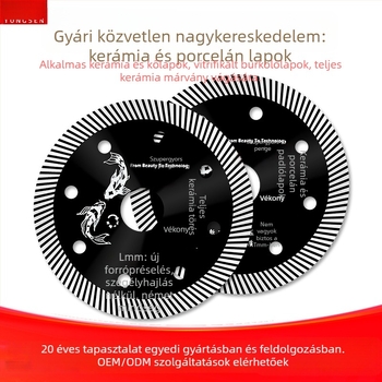 Diamant vágókorong kerámia és csempe számára, modell 114/105, Swimming Forest márka, kőfeldolgozáshoz.