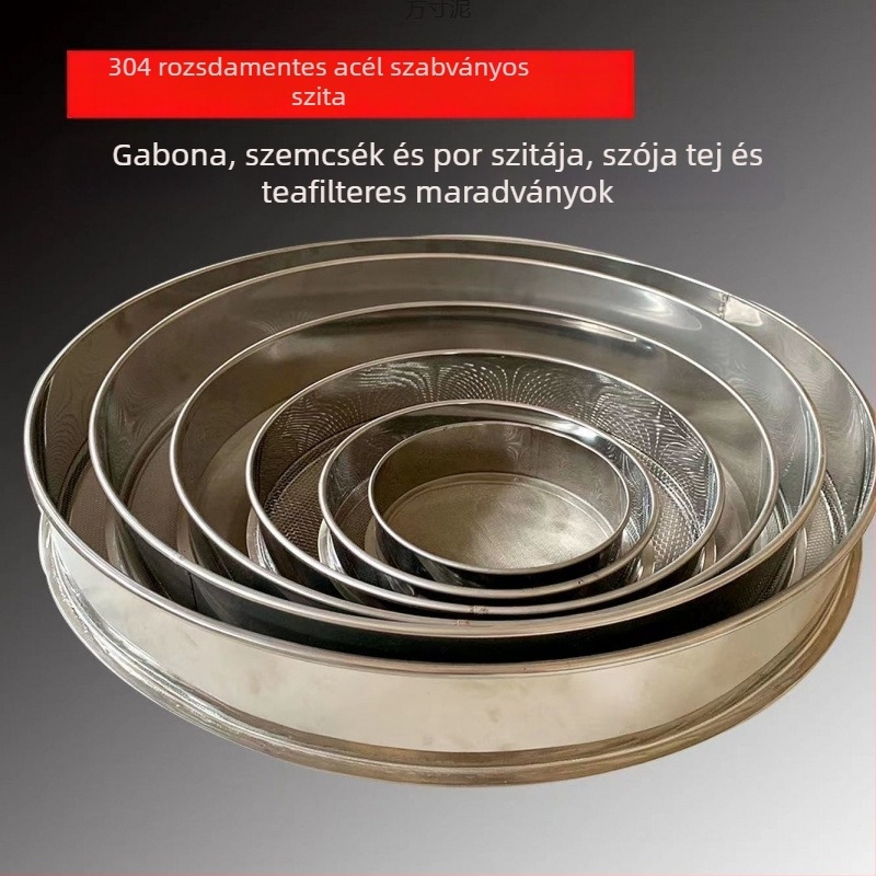 Rozsdamentes acélból készült liszt-, rizs- és szezámszit, ultra fin sütéshez – otthoni használatra