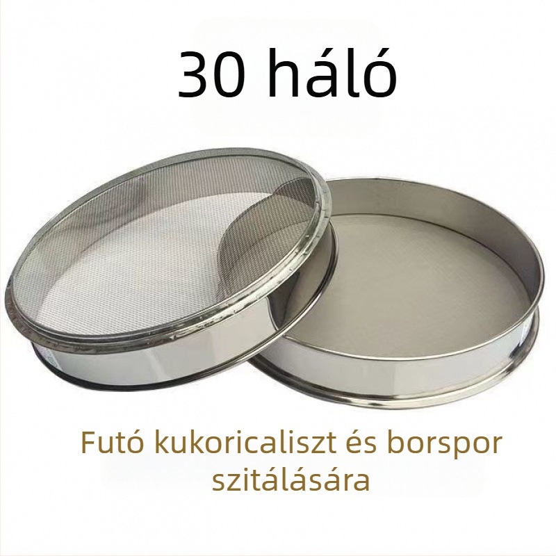 Rozsdamentes acélból készült liszt-, rizs- és szezámszit, ultra fin sütéshez – otthoni használatra